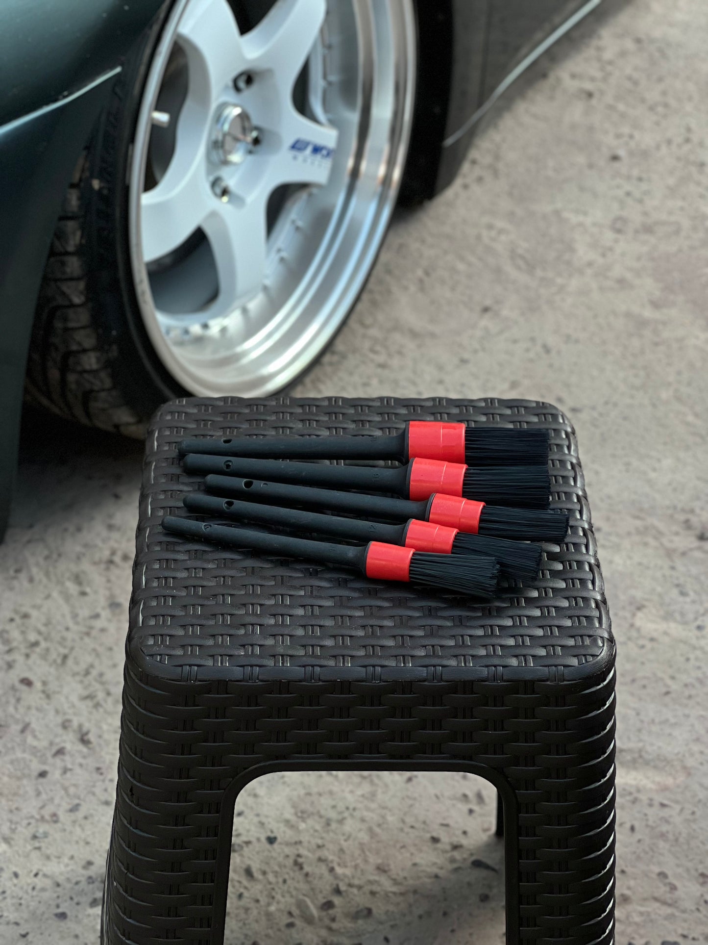 Set de brochas para limpieza automotriz